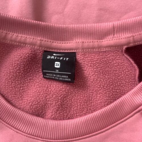 Nike DRI-FIT Women's Sweatshirt Plus 3X Pink Raglan Sleeve Fleece Lined Sweater - Picture 3 of 9