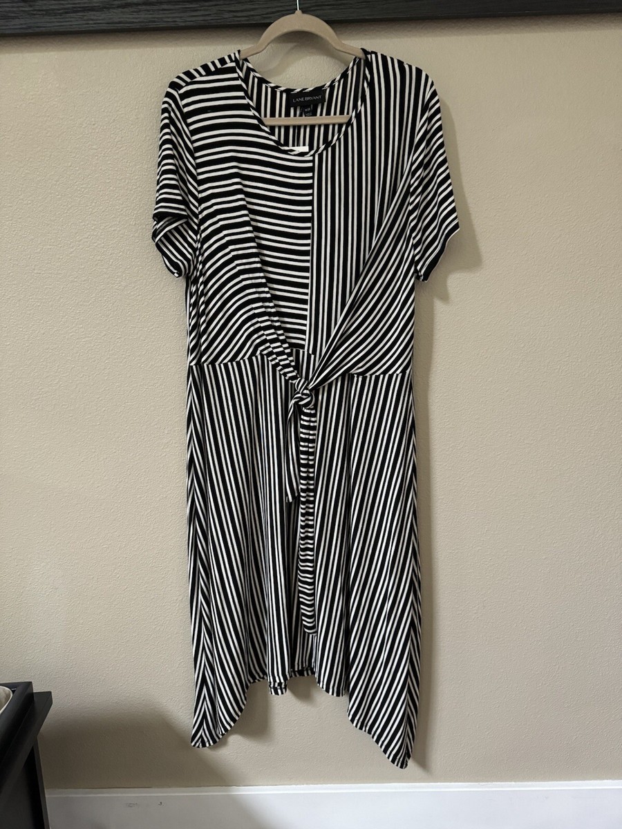 Lane Bryant Black & White Striped Spring Dress size 18/20 | eBay