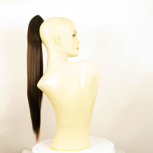 Hairpiece ponytail long 27.56 chocolate copper wick 7/6h30 peruk - Imagen 5 de 8