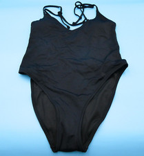 Victorias Secret Medium Black Smooth Padded Swim Strappy One Piece Swimsuit New