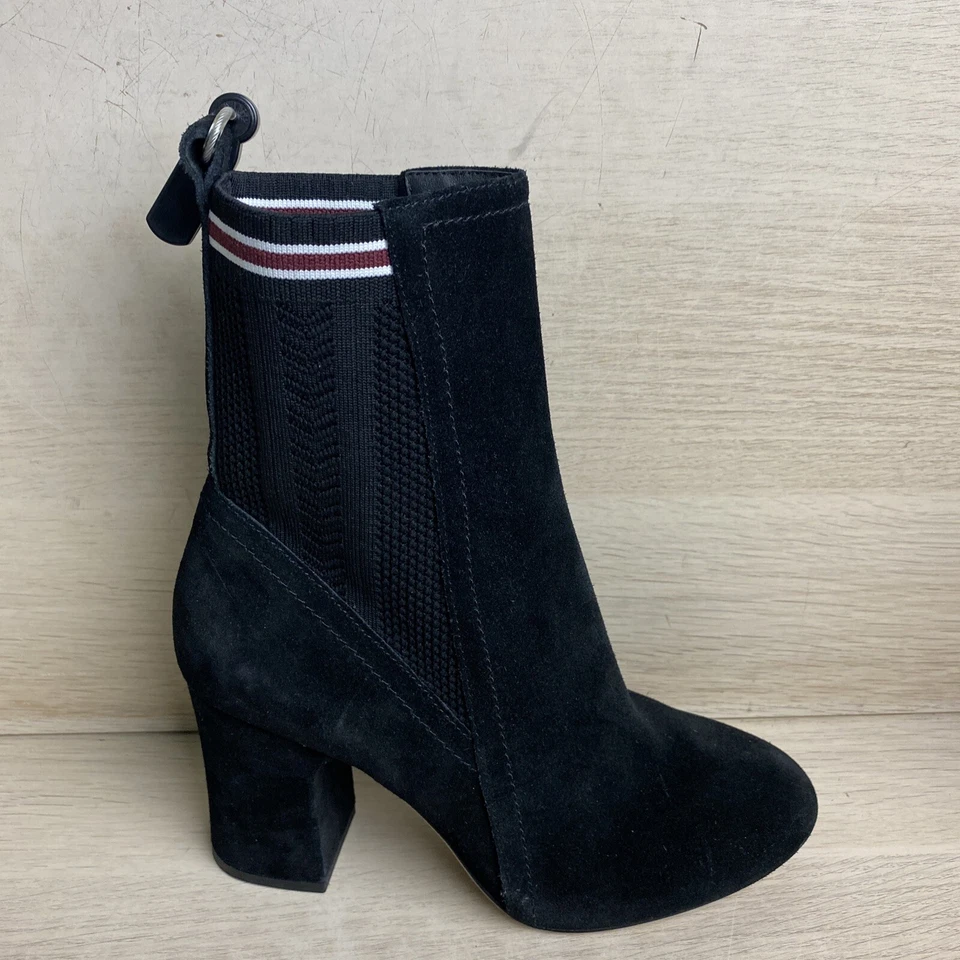 Botas Etienne Aigner “MARELLE” negras de gamuza/textil punta redonda, talla 6,5 M Foto 2 de 4