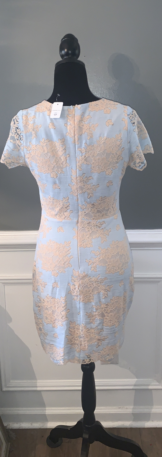 MAIN STRIP NWT peach stretch lace overlay bodycon dress size medium image 4