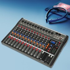 12 Channel Sound Audio Mixer Bluetooth USB DJ Live Studio Mixing Console Amplifi