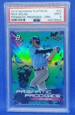 2019 Bowman Platinum Prismatic Prodigies Green Nick Solak /99 #33 PSA 9