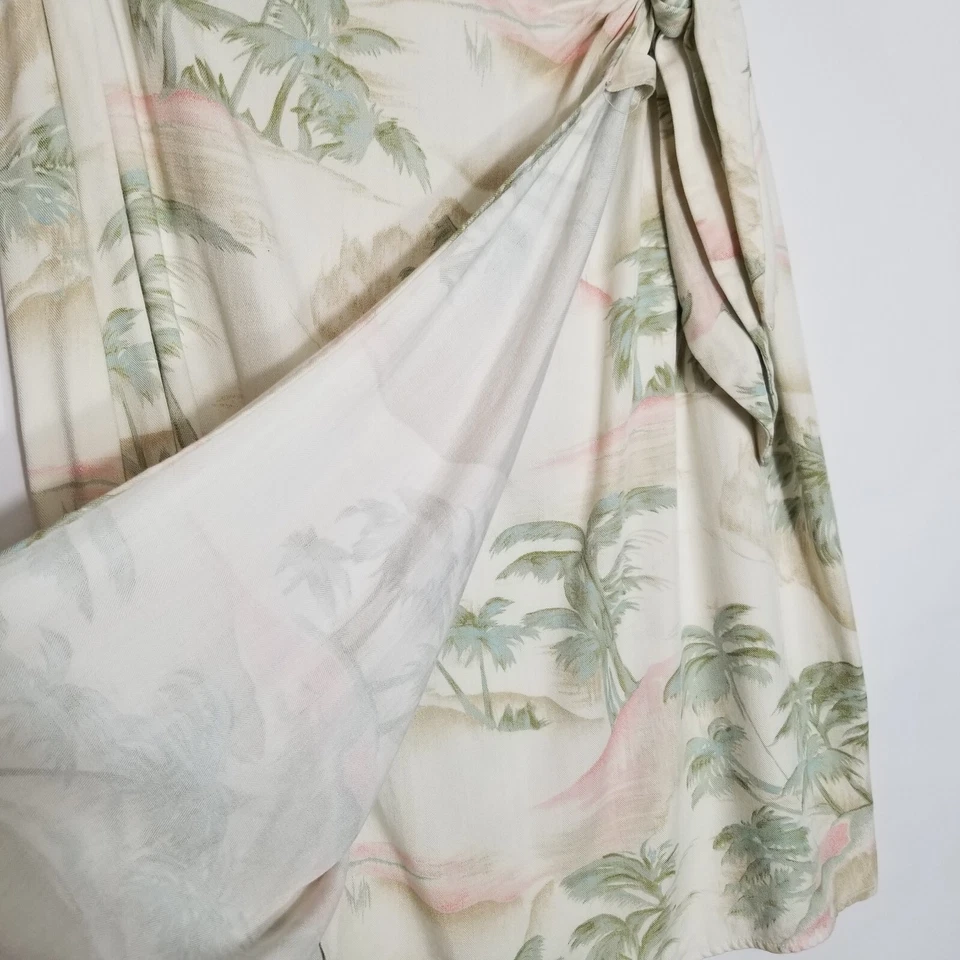 Caribbean Joe 裹身裙女式 10 码棕榈树粉色绿色夏威夷 — 第 2/4 张图片