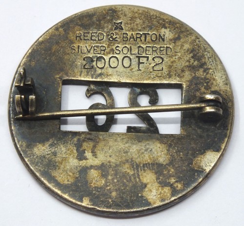 American Export Lines Red Barton Silver Soldered 26 Badge Pin Button - H308 - Picture 2 of 2