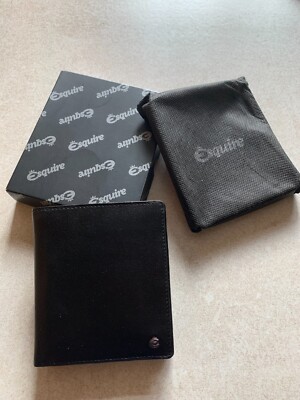  Esquire Leder Portemonnaie in schwarz