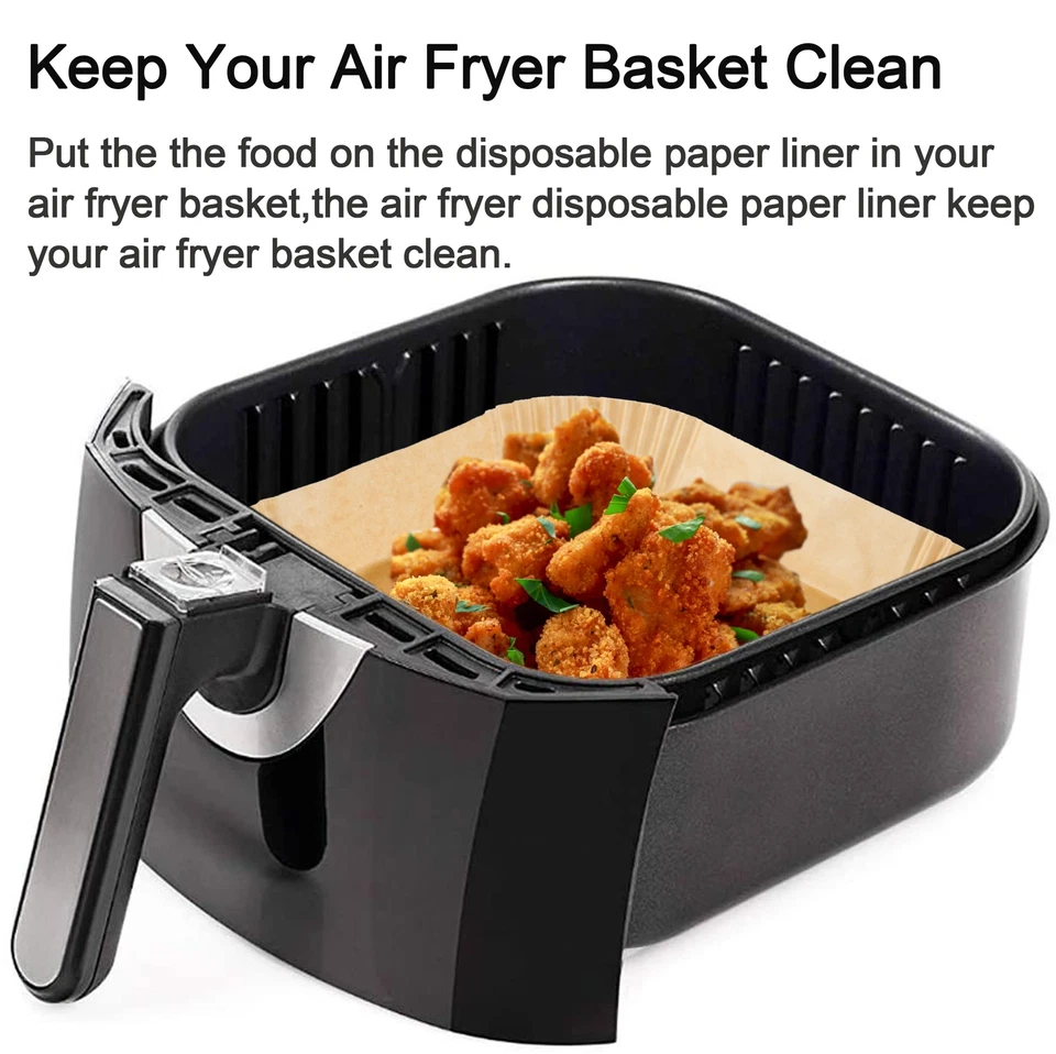Revestimiento de papel desechable para freidora de aire de 7,9 pulgadas para Philips Instant Vortex COSORI Foto 2 de 4