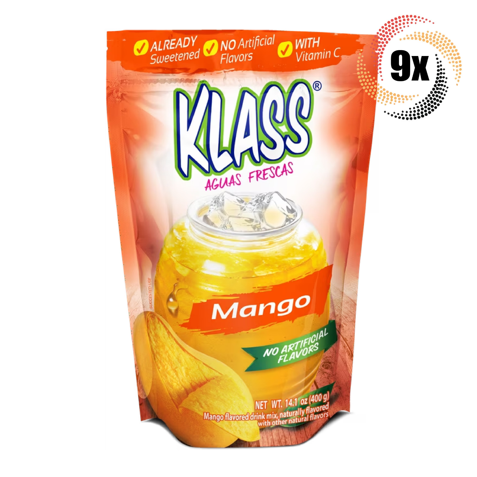 9 упаковок смеси натуральных напитков Klass со вкусом манго 141 унции Без искусственных ароматизаторов 12190₽