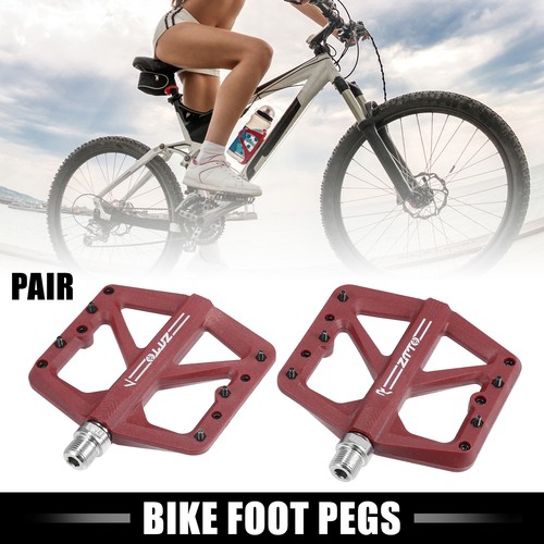 1 Pair Nylon MTB Bike Rear Foot Peg Pedal Red Fit 9/16 Inch Axle BMX MTB Bike - Picture 1 of 7