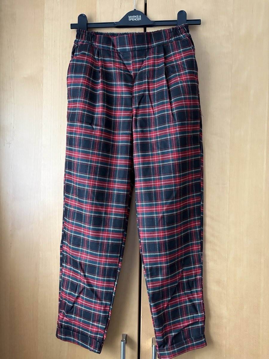Pull Bear checked tailored trousers womens size S UK