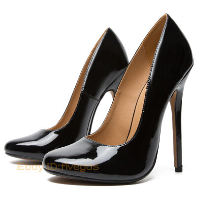 Womens Round Toe High Heels Pumps Party Work Career Heel shoes pumps Plus  Size