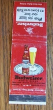 BUDWEISER BEER ANHEUSER-BUSCH BREWING COMPANY ST. LOUIS MATCHBOOK MATCHCOVER -E1