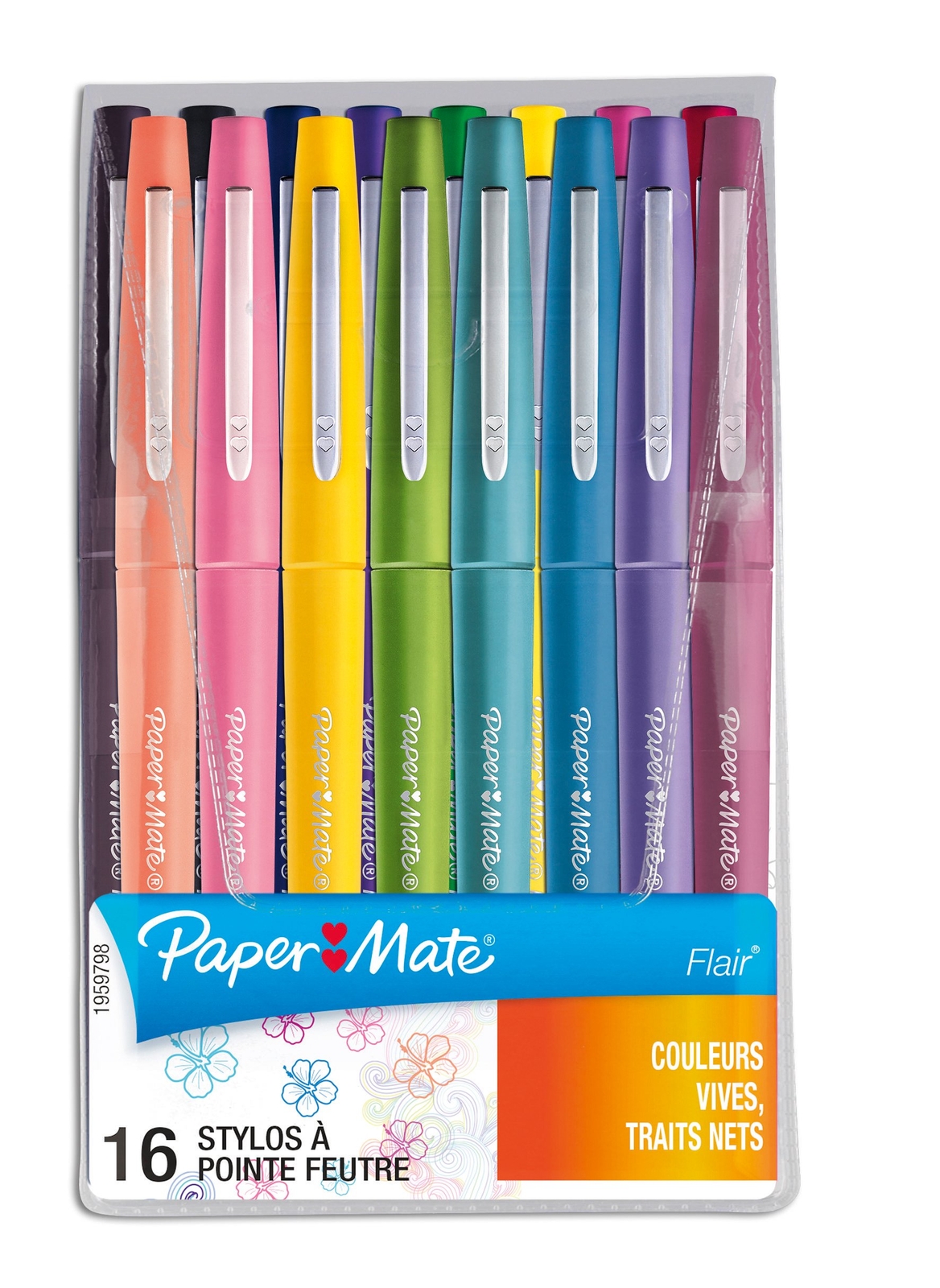 Paper Mate Flair Felt Tip Pens   Medium Point (0.7mm)   Assorted Tropical Vacati