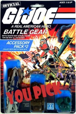 GI Joe 1984 Accessory Pack #2 Weapons Cobra Helmet Gun Backpack Hasbro ARAH Pick