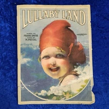 Lullaby Land 1919 Beautiful Vintage Sheet Music Frank Davis & M. Prival