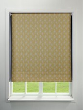 Blackout Roller Blind, Traditional Floral, OCHRE Thermal Blackout Blind Easy Fit