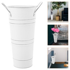  Tall Bucket for Umbrellas Holder Stand Indoor Waking Flower Black Iron