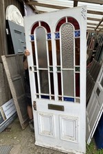 PERIOD VICTORIAN / EDWARDIAN FRONT ANTIQUE DOOR Ornate Glasswork - Beautiful!