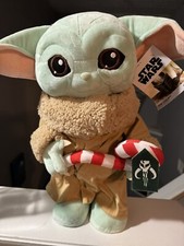 Star Wars Mandalorian Baby Yoda Greeter Grogu Plush Toy Candy Cane Christmas 19  