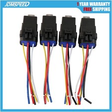 4 pack 40 amp 12V Car Auto Relay 5 pin  wire Heavy Duty Waterproof Plug Socket