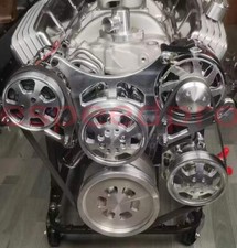 For Small Block Chevy Sbc 350 Aluminum Complete Serpentine Engine Pulley Kit Swp