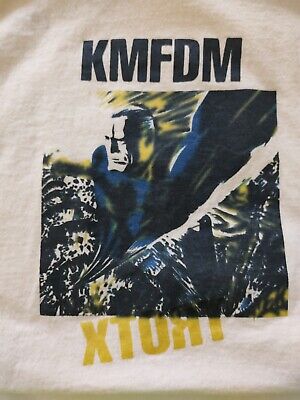 KMFDM xtort german industrial rock biege xl shirt preowned KMFDM xtort german industrial rock biege xl shirt preowned