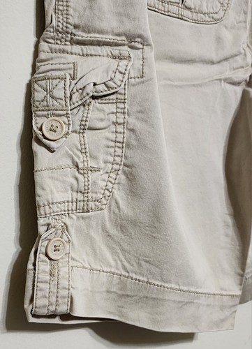 Abercrombie Kids Girl's Junior's Beige Cargo Shorts Pockets Drawstring - Size 16 - Picture 4 of 7