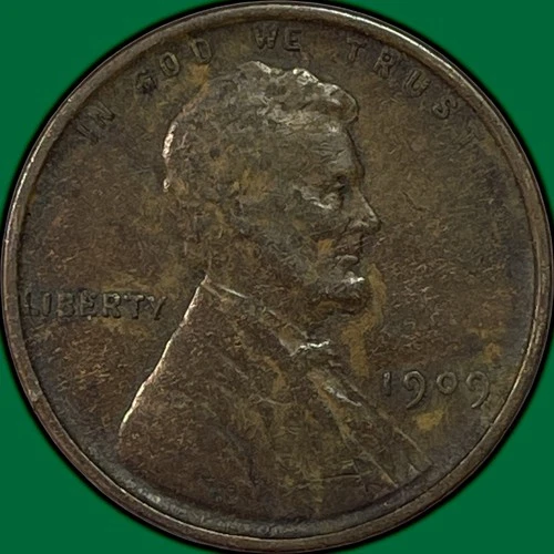 1909-VDB Lincoln Wheat Cent Very Fine VF Coin #37520