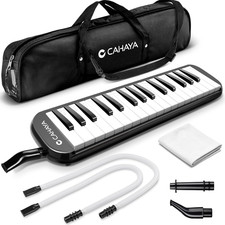 CAHAYA Melodica 32 Keys Double Tubes Mouthpiece Air Piano Keyboard Musical Instr