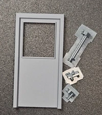 1:24 G SCALE GARAGE DIORAMA *HALF LITE* STEEL MAN DOOR W/HARDWARE ESS RESINWORKS