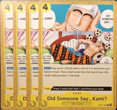One Piece TCG - 4er Playset - EB01-060 Did Someone Say ...Kami? C/EN/NM