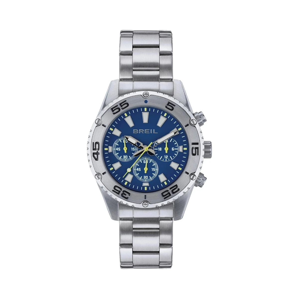 Montre Chronographe Breil BW0034B Acier Carré Vintage - Homme, Quartz, Neuve Avec étiquettes