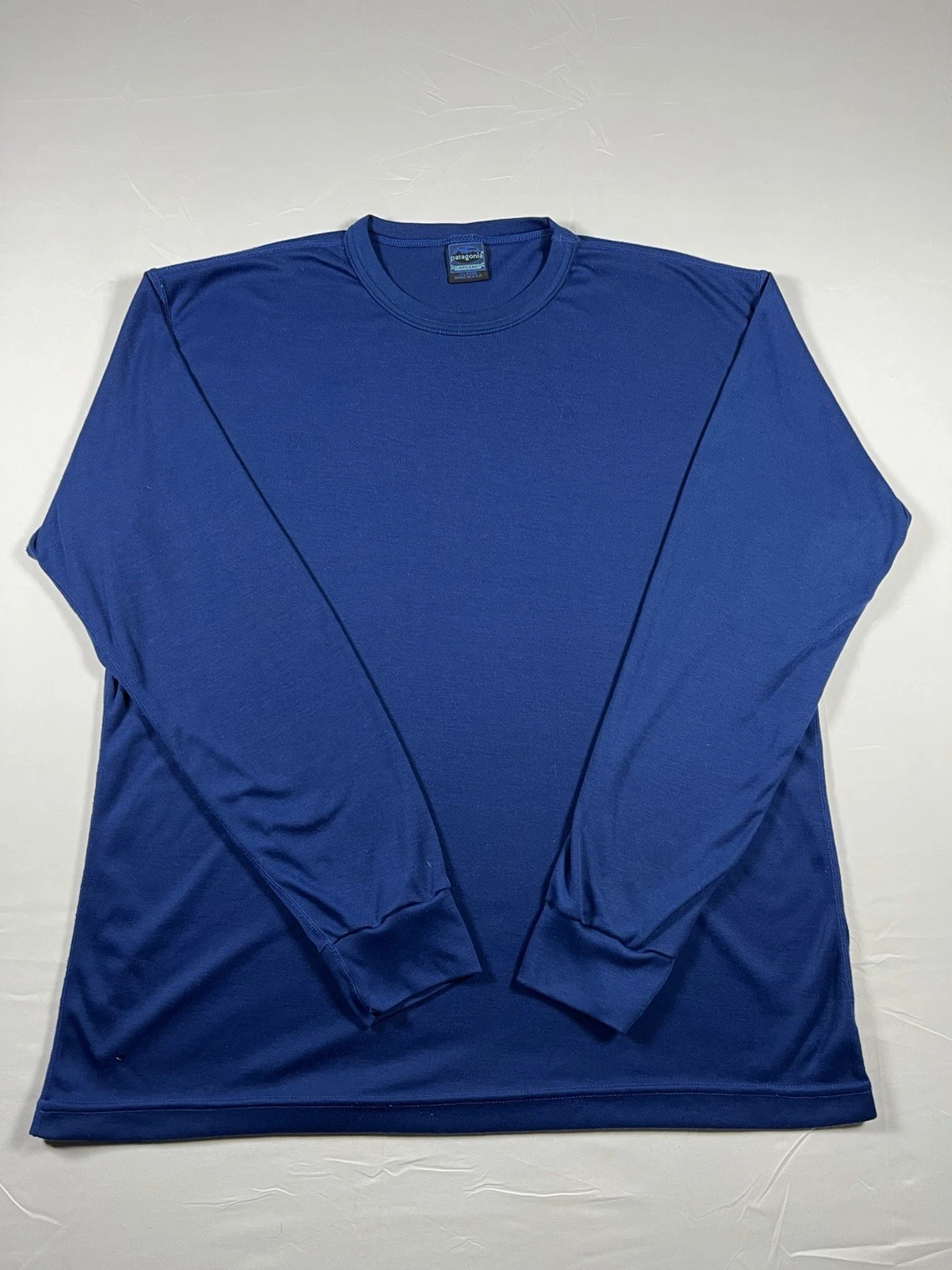 Vintage Patagonia Capilene Blue Lightweight Outdoor Long Sleeve Shirt Mens XL