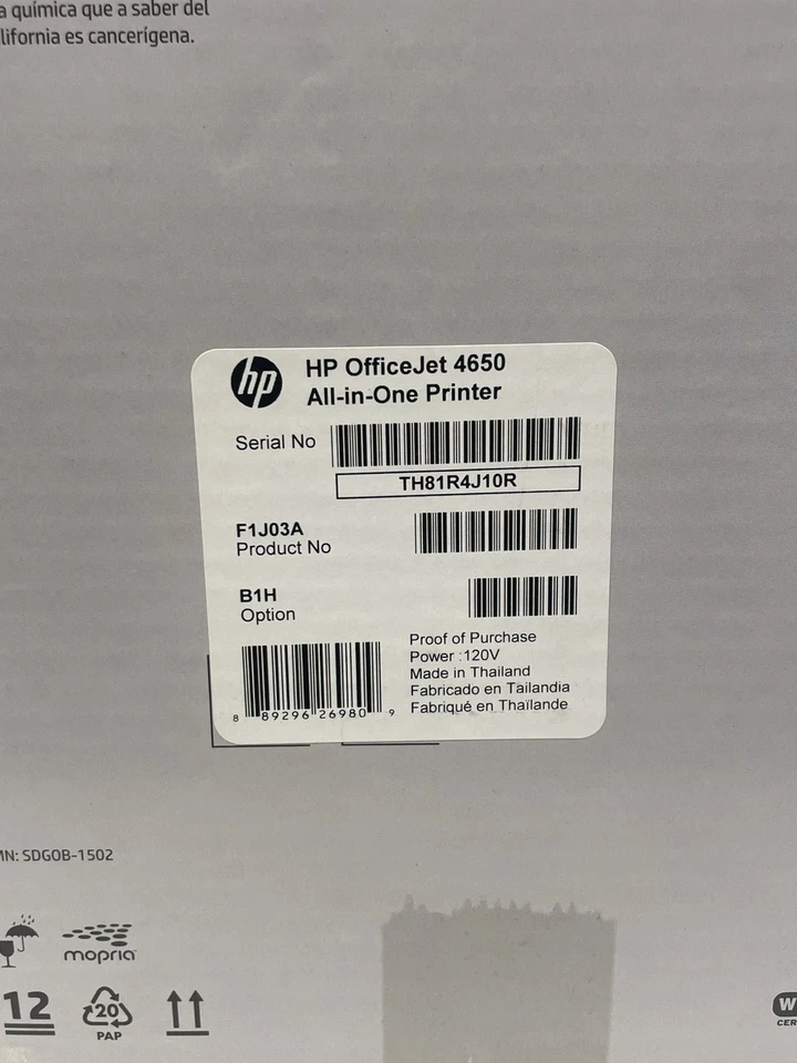 HP OfficeJet 4650 All-in-One Wireless Printer Black F1J03A New Factory Sealed - Image 4 of 4