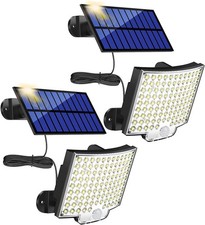 106 LED, lámpara solar para exterior con detector de movimiento, IP65,