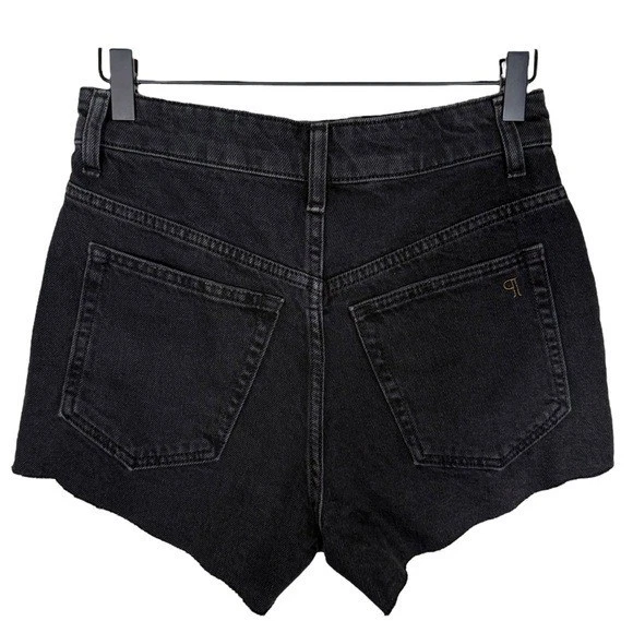 Pantalones Cortos Pilcro Anthropologie Talla 25 Negros Con Cordones Denim Corte Boho Festival Foto 4 de 4