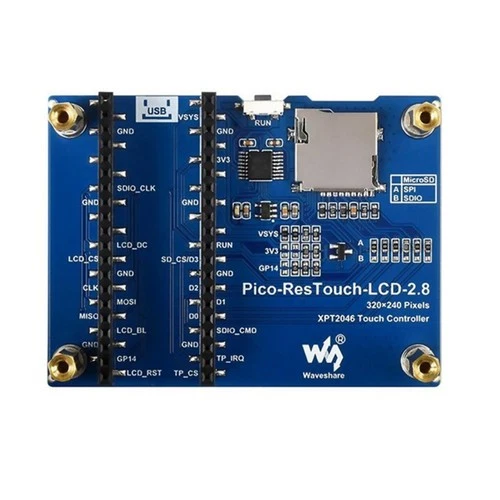 2.8" Resistive Touch IPS Display Module W/ Brass Standoff For Raspberry Pi Pico