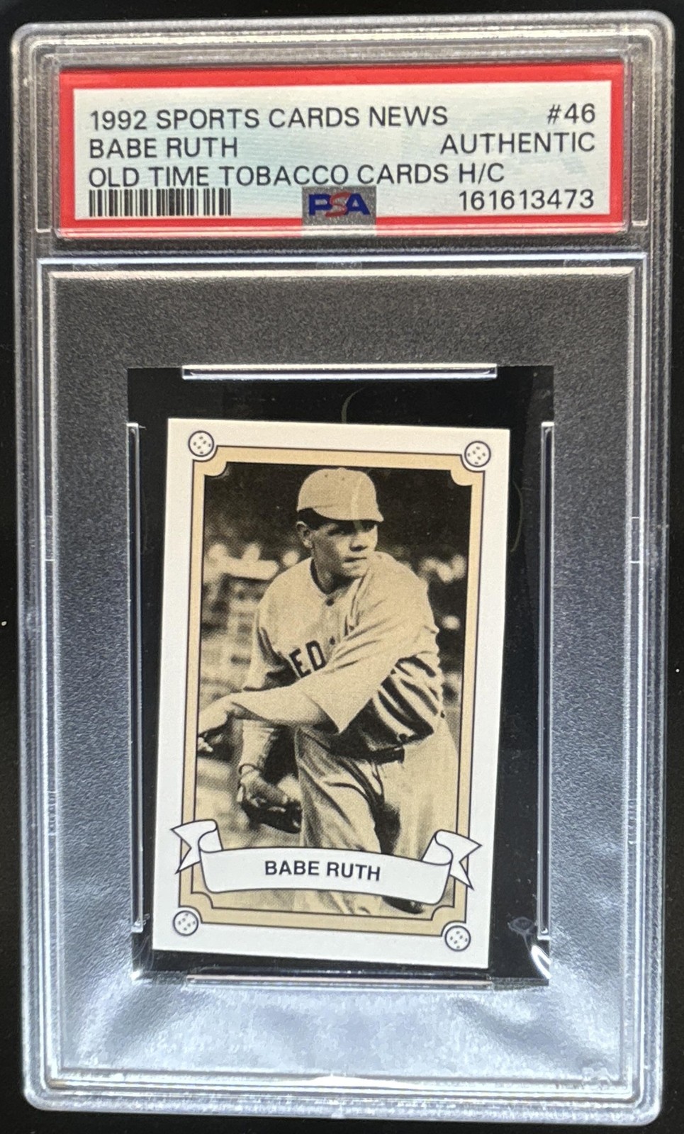 1992 Sports Cards News Old Time Tobacco Cards H/C Babe Ruth #46 PSA Authentic