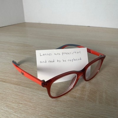 Ray-Ban RB1604 3866 Youth Eyeglasses Red Transparent Frames Only READ 44-16-130