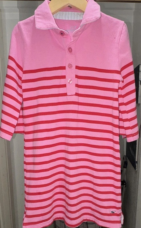 Vineyard Vines - Girls XS (5-6) Pink/Red Striped Dress