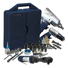 62 Piece Air Tools Kit - 1/2'' Impact Wrench, 3/8'' Ratchet Wrench, Air 