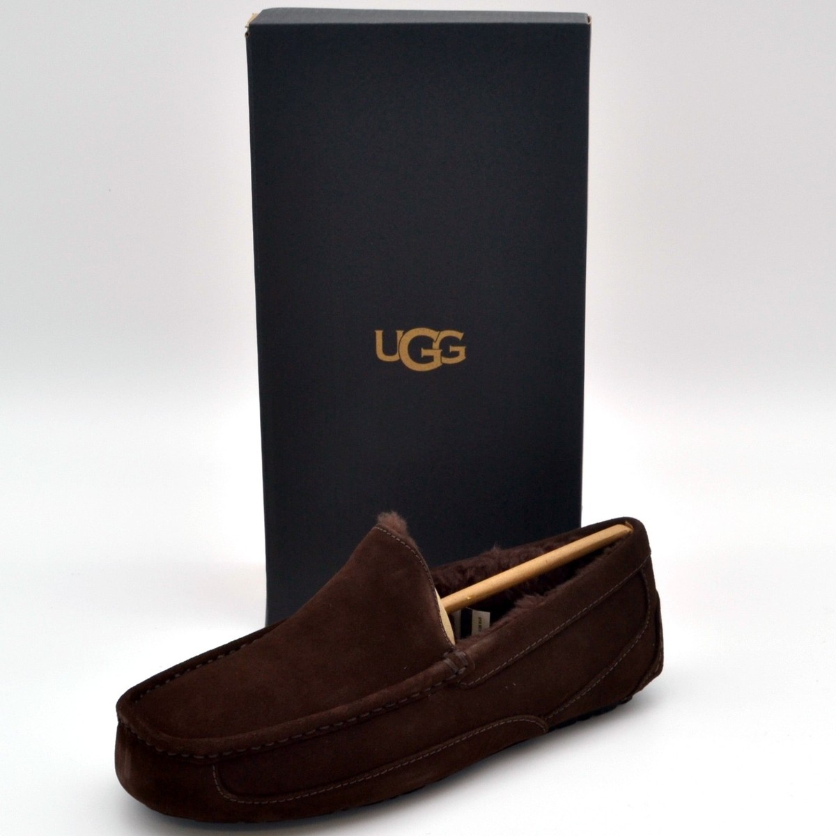 UGG Ascot Men\'s Size 12 Shearling Lined Slippers Black/1101110 - BLK/NEW UGG Mens Ascot Slipper | Dusted Cocoa | 1101110-DDC  main image 3