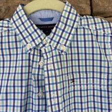 Boys Tommy Hilfiger Multicolor Plaid Button Down Shirt With Logo 2T
