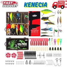 Fishing Lures - 2025 New Tackle Box with Tackle Included, Fishing Kit with Vibs,