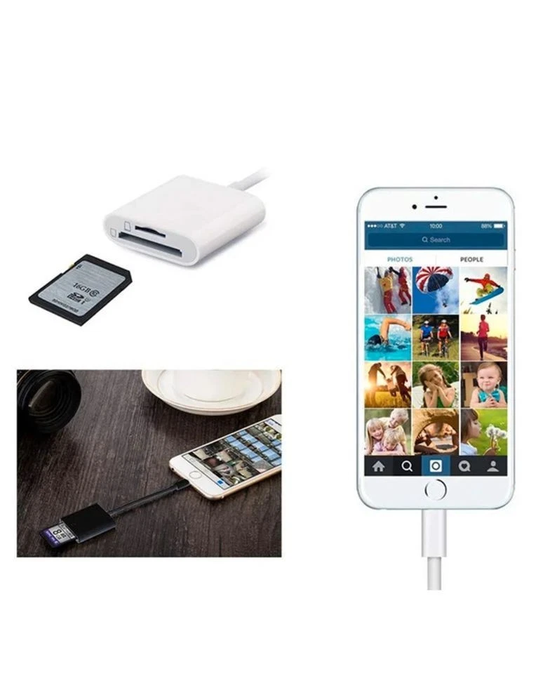 TF/SD-Kartenadapter Kamera-Lesegerät Kartenleser Card Reader für iPad iPhone - Bild 3 von 3