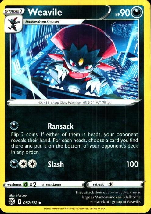 Weavile 087/172 UC Brilliant Stars Pokemon LP