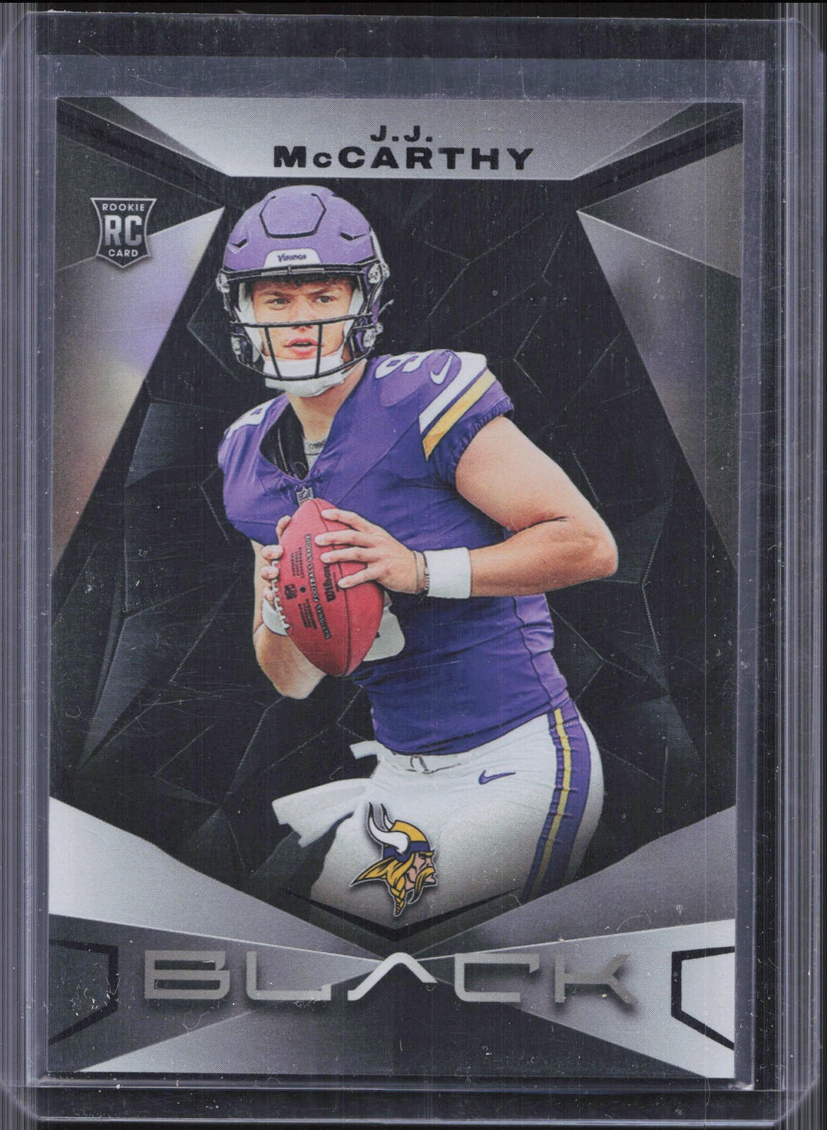 2024 Panini Black #134 J.J. McCarthy Rookie Minnesota Vikings RG2