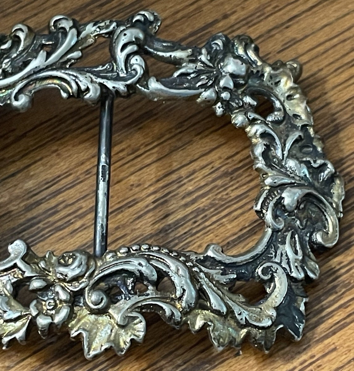 Antique 800 Silver Stamped Art Nouveau Ornate Floral  display picture 3