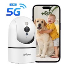 ieGeek 2.5K WiFi Pet Camera with 360  PTZ Indoor Security Cam 5G/2.4GHz, Alexa